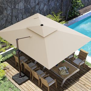 Outdoor Roman Umbrella Waterproof Cantilever Garden Beach Patio Sun Parasol Restaurant Umbrella