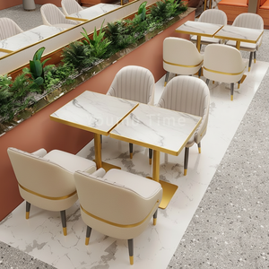Luxury Restaurant Furniture Set Gold Metal