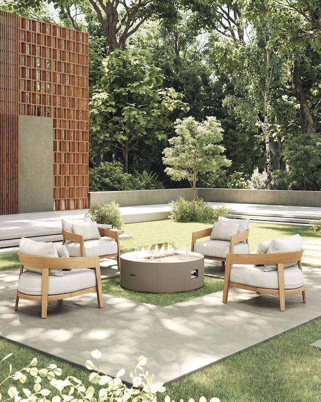 Teak and Powder Coated Aluminium Weatherproof Garden Dining Seating