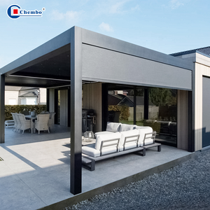 Modern Motorized Garden Gazebo Pergola With Light