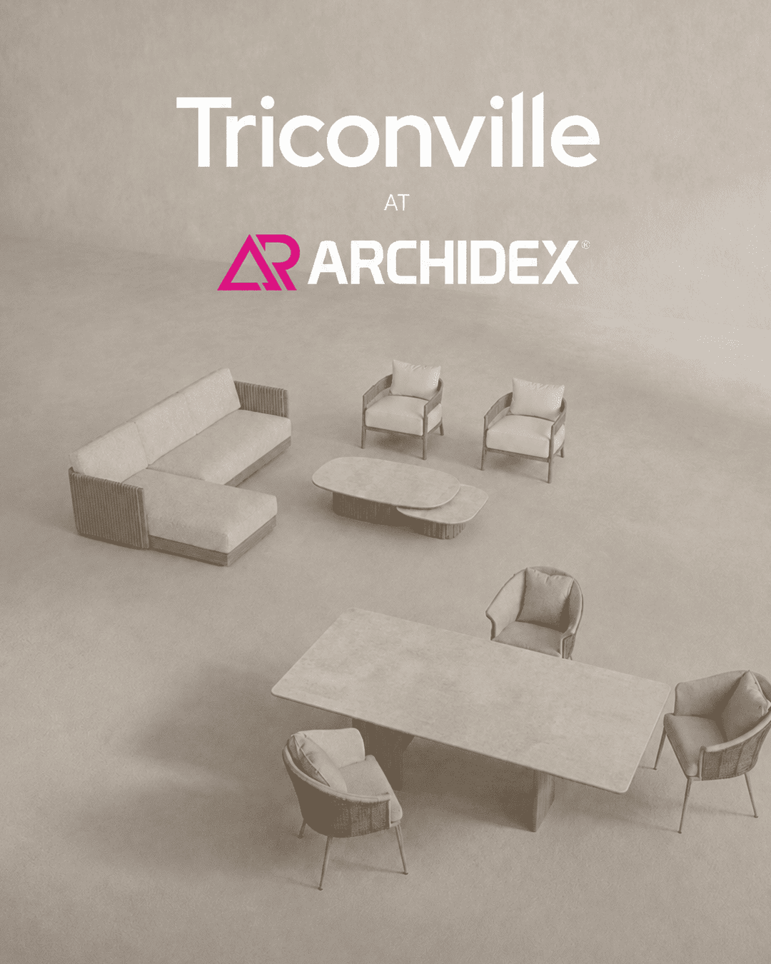 Triconville Weatherproof Garden Seating exhibition at Archidex