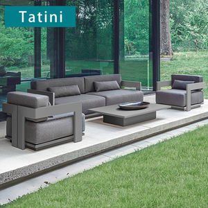 Outdoor Leisure Aluminum Alloy Sofa Courtyard Garden All-weather Patio Wooden Furniture