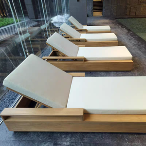 Luxury Swimming Pool Sun Lounger Teak Wood Outdoor Furniture Beach Sunbed for Poolside