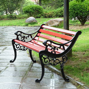 Modern Outdoor Garden Chairs for Park Communities Solid Wood Plastic Wood Cast Iron Backrests