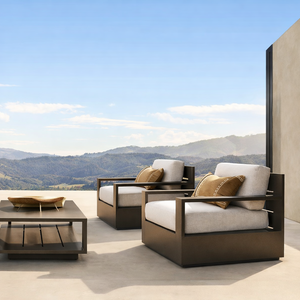 Luxury Outdoor Sofa Set Waterproof Aluminum Seat Modern Durable for Courtyard Park Villa Patio Hotel Use